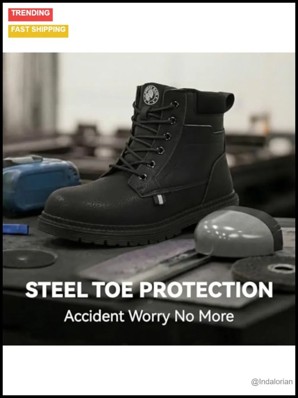 Steel Toe Work Boots Waterproof Slip Resistant ASTM Safety Shoes Anti-puncture